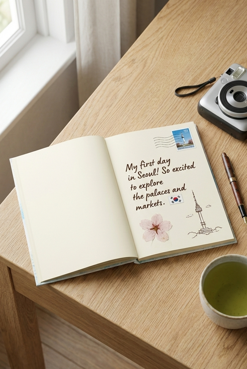 PassportPages South Korea Travel Diary – Premium Hardcover Journal for K-Pop, K-Drama & Memories